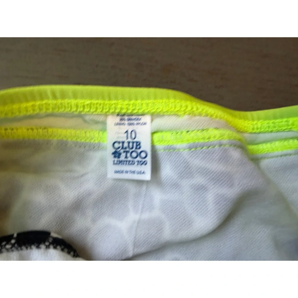 Vintage Limited Too Club Too Giraffe Print Neon Green Bikini Bottoms Size 10